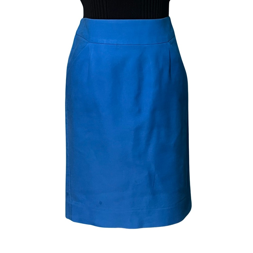 J CREW The Pencil Skirt in Cornflower Blue with pockets and a back slit.…